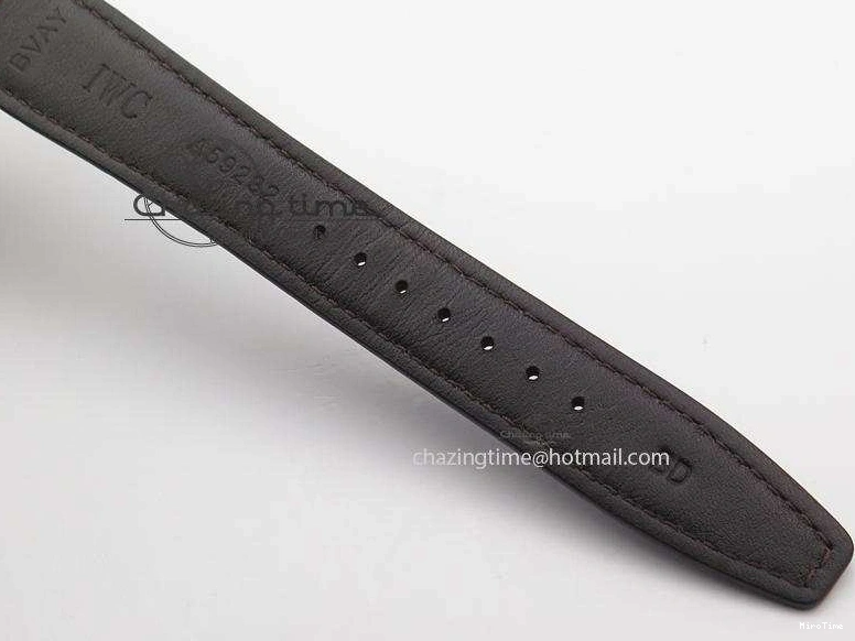 MIROTIME 0204 Cozy Pilot Chrono SS IW387802 V6F 1:1 Best Edition On Brown Leather Strap A 7323